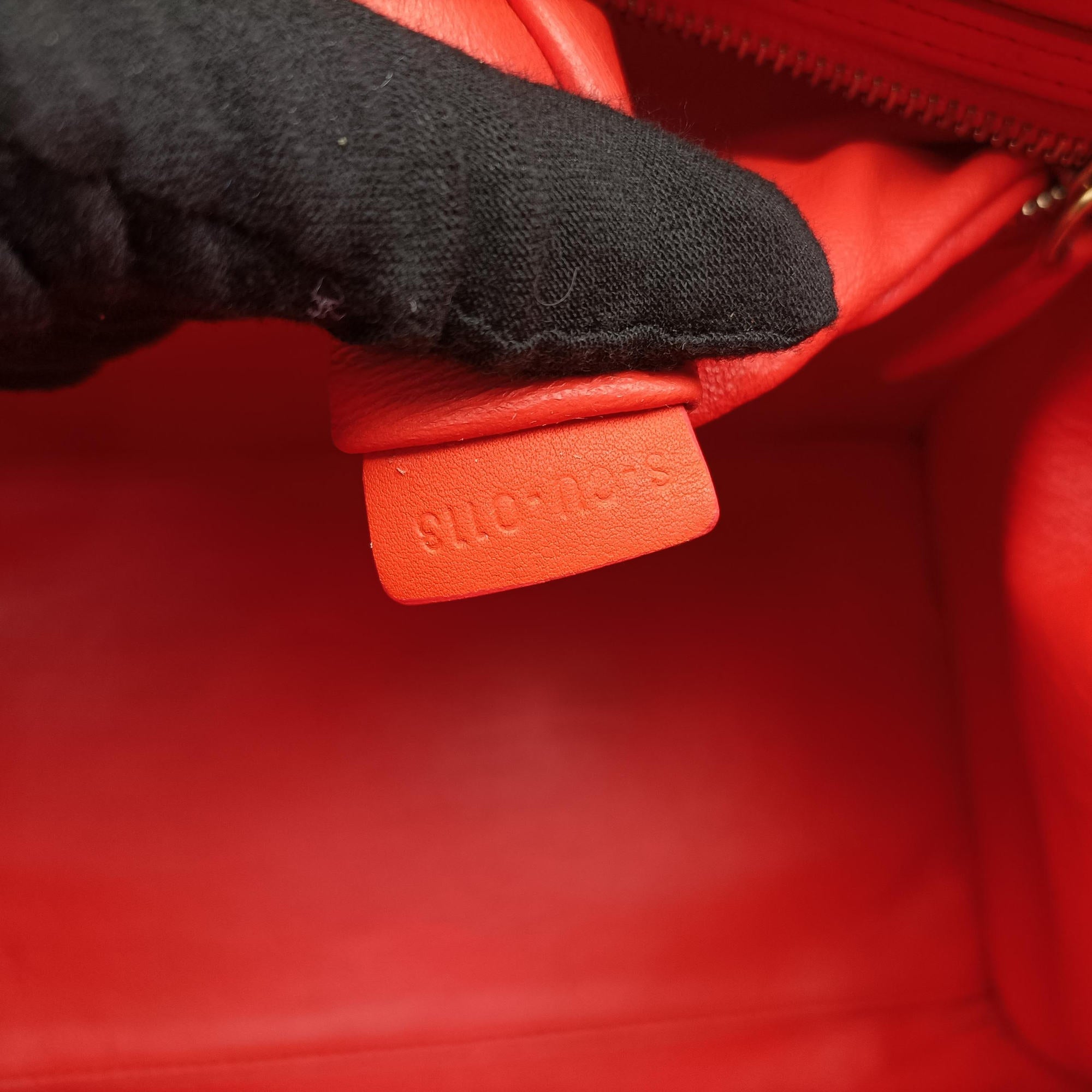 Secondhand Celine Luggage Mini Shopper Orange Leather  handbag | stylenewstar