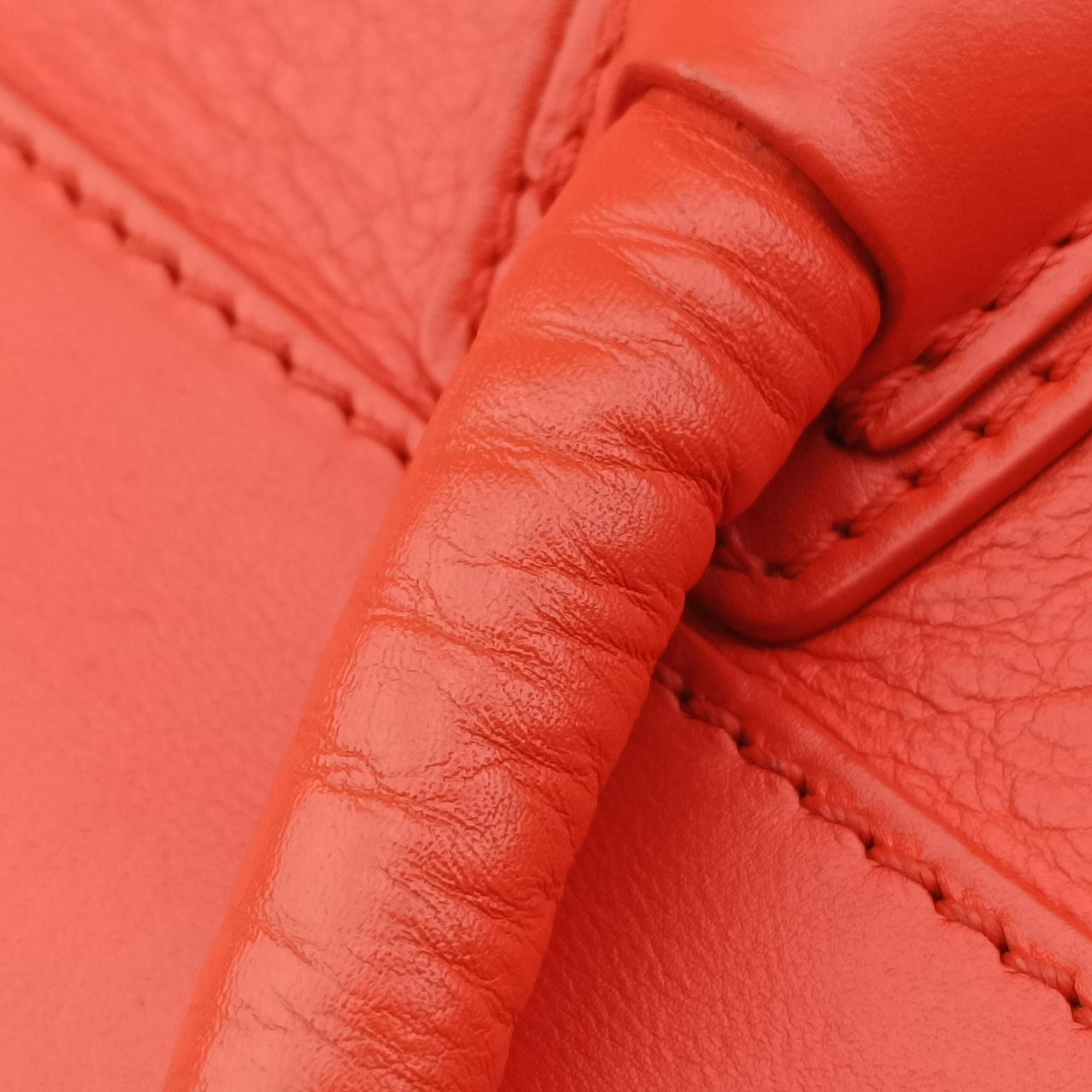 Secondhand Celine Luggage Mini Shopper Orange Leather  handbag | stylenewstar