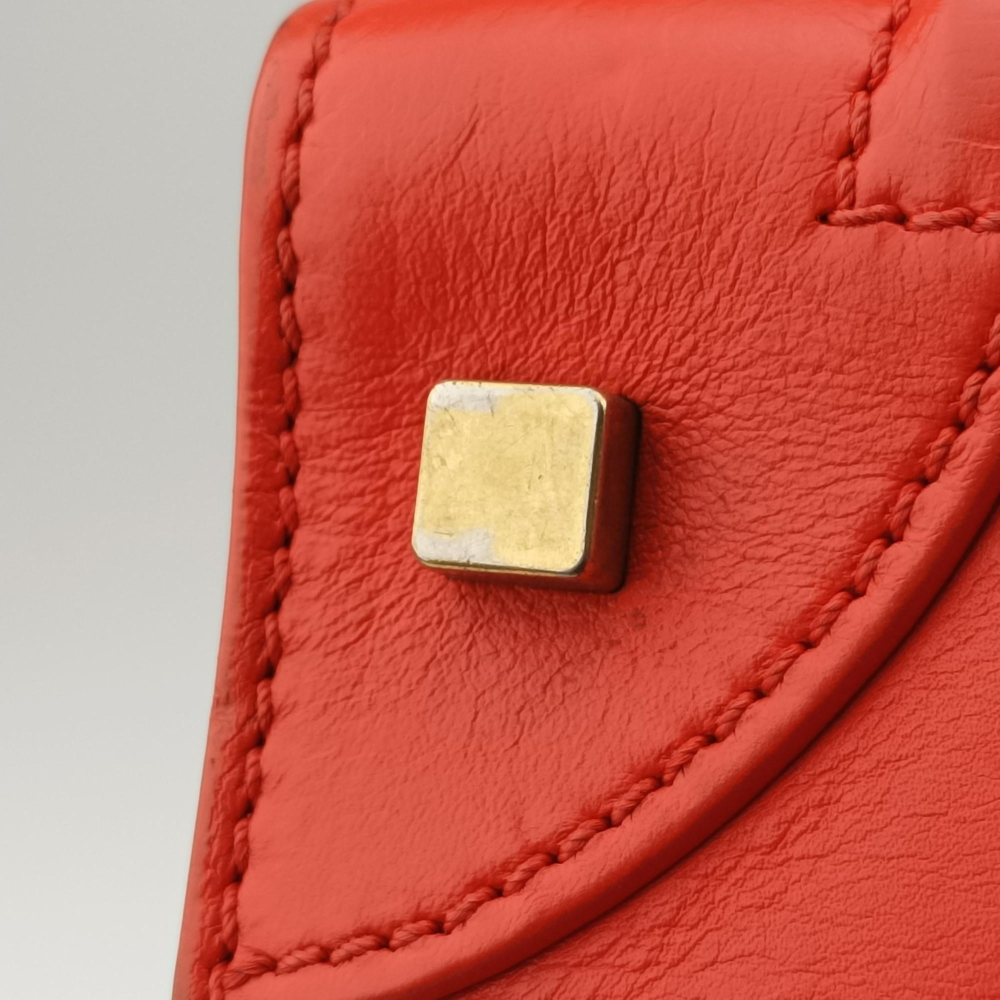Secondhand Celine Luggage Mini Shopper Orange Leather  handbag | stylenewstar