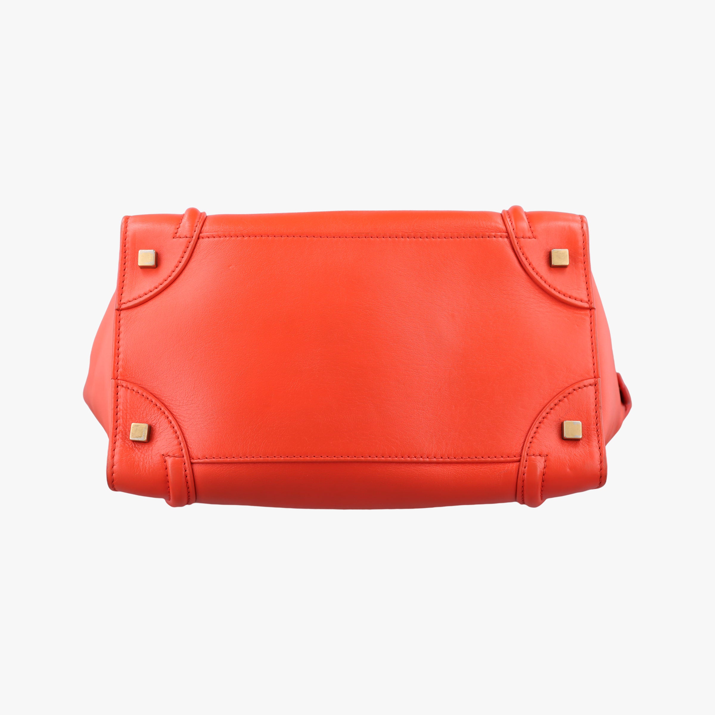 Secondhand Celine Luggage Mini Shopper Orange Leather  handbag | stylenewstar