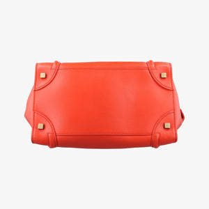 Secondhand Celine Luggage Mini Shopper Orange Leather  handbag | stylenewstar