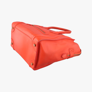 Secondhand Celine Luggage Mini Shopper Orange Leather  handbag | stylenewstar