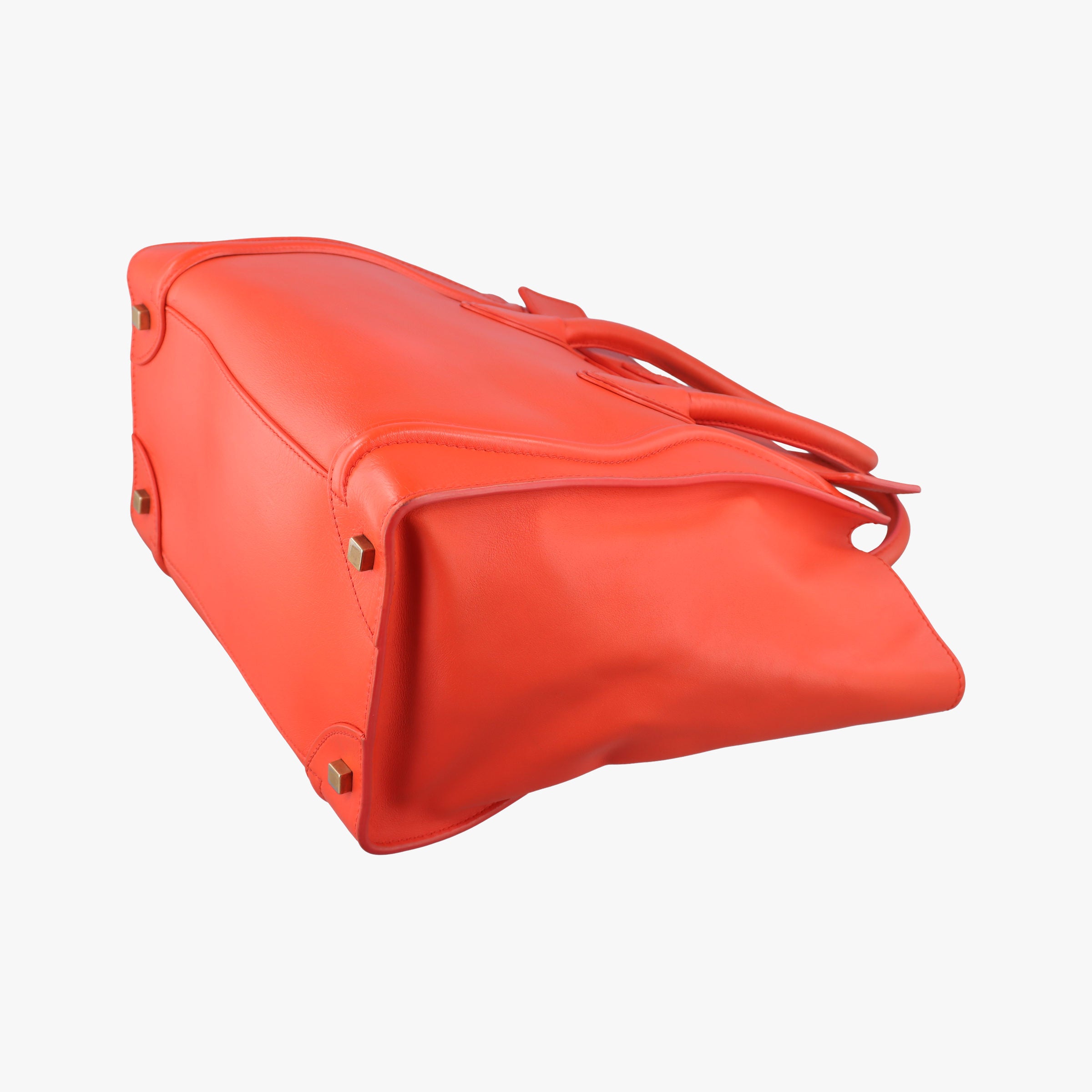 Secondhand Celine Luggage Mini Shopper Orange Leather  handbag | stylenewstar