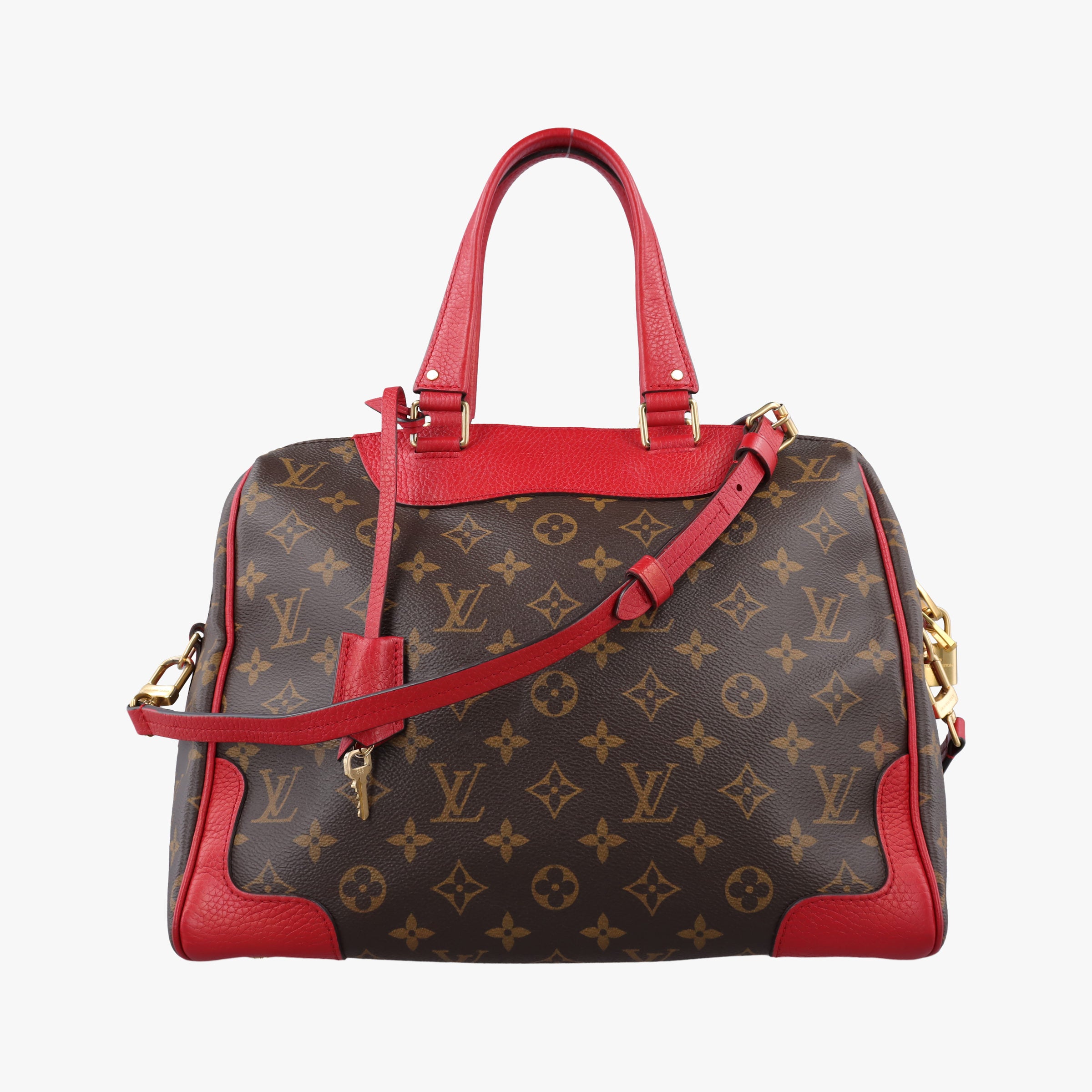 Vintage Louis Vuitton RETIRO PM brown×CERISE Monogram Canvas×calf leather M40546 shoulderbag | stylenewstar