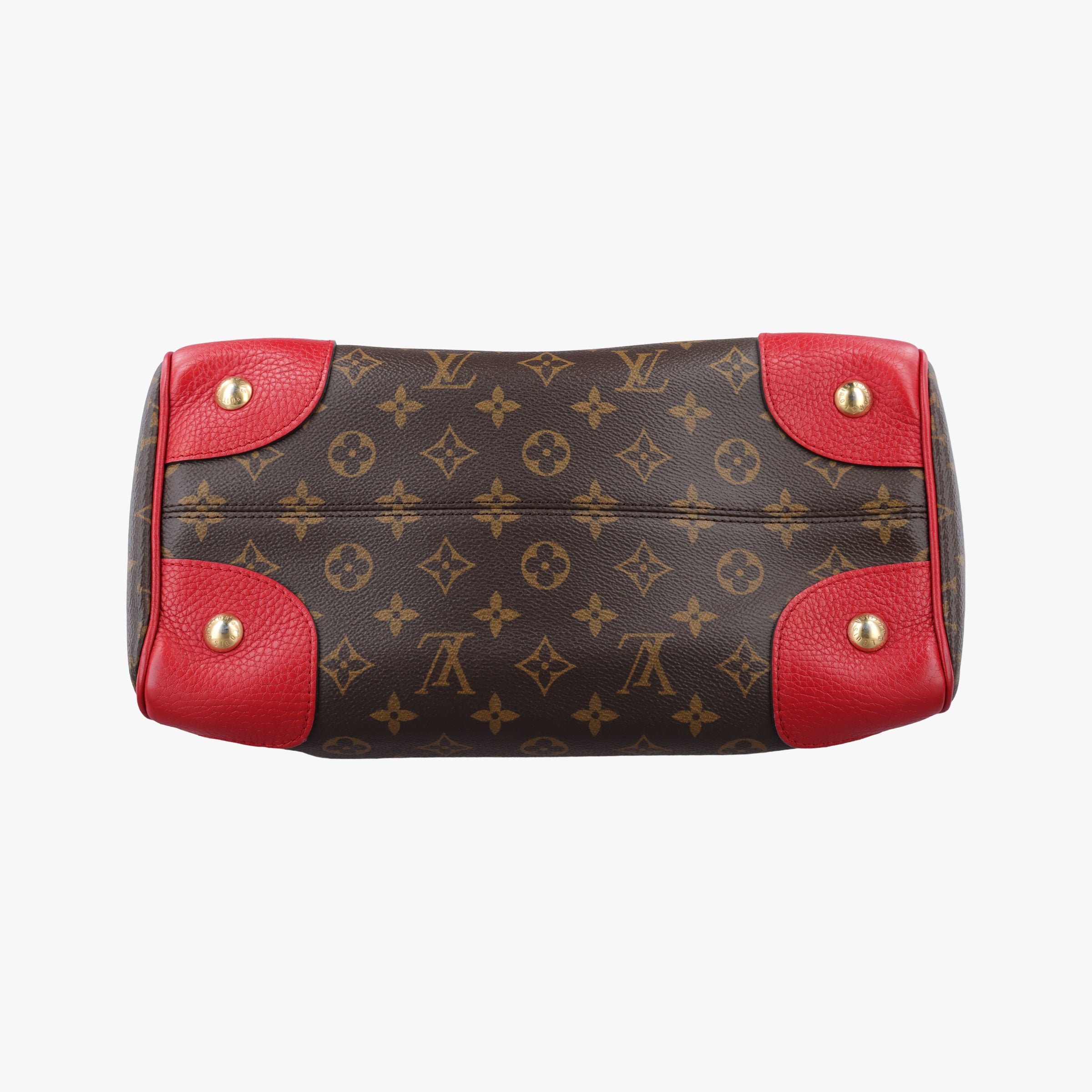 Vintage Louis Vuitton RETIRO PM brown×CERISE Monogram Canvas×calf leather M40546 shoulderbag | stylenewstar