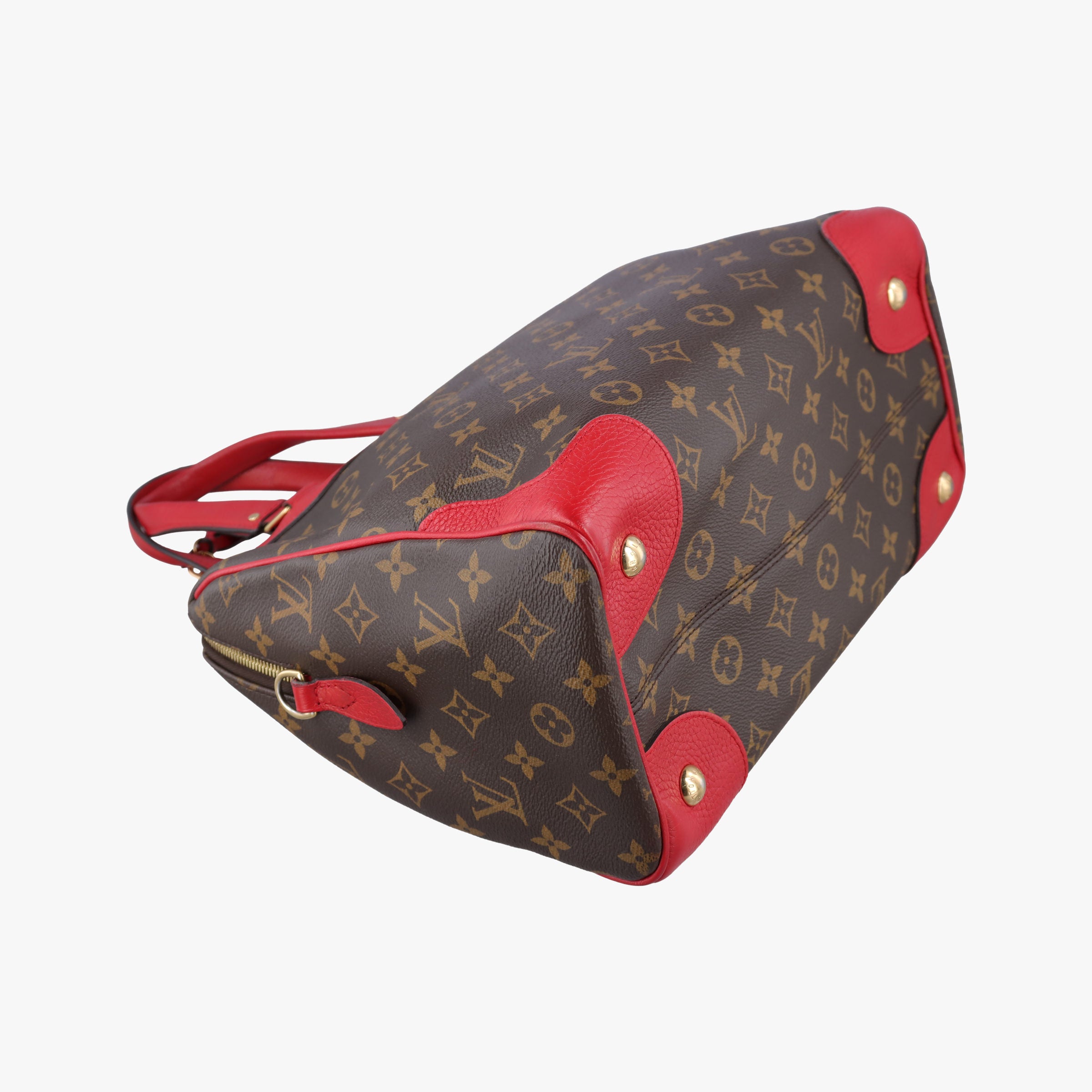 Vintage Louis Vuitton RETIRO PM brown×CERISE Monogram Canvas×calf leather M40546 shoulderbag | stylenewstar
