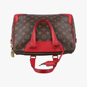 Vintage Louis Vuitton RETIRO PM brown×CERISE Monogram Canvas×calf leather M40546 shoulderbag | stylenewstar