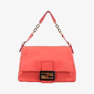 Pre-owned Fendi Big Mamma Forever Flap Orange Leather 8BR638 shoulderbag | stylenewstar