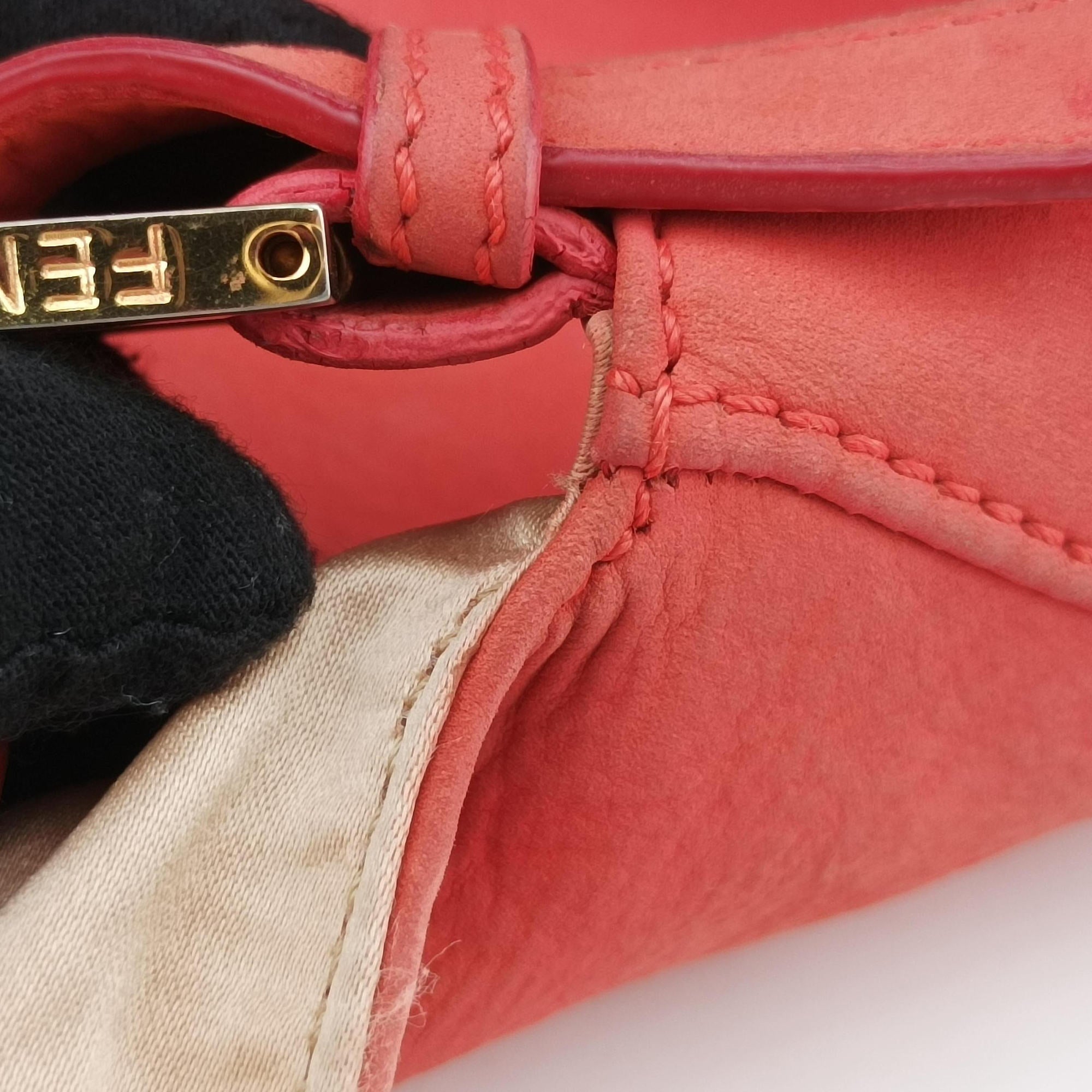 Pre-owned Fendi Big Mamma Forever Flap Orange Leather 8BR638 shoulderbag | stylenewstar