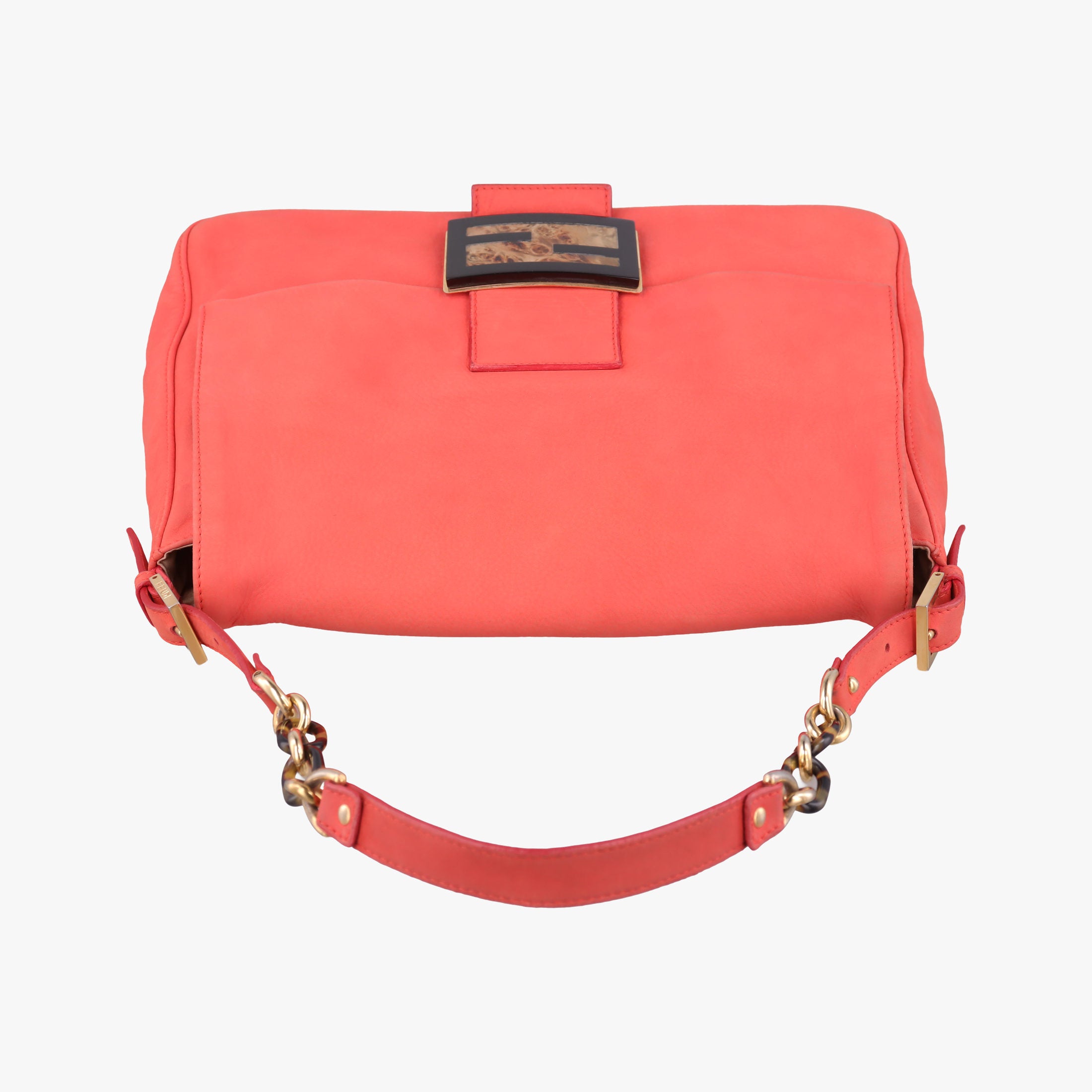 Pre-owned Fendi Big Mamma Forever Flap Orange Leather 8BR638 shoulderbag | stylenewstar