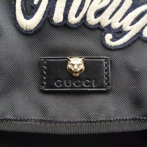 Pre-owned Gucci Embroidered Tiger Web Sherry Line Black×Multicolour canvas 429037 backpack/rucksack | stylenewstar