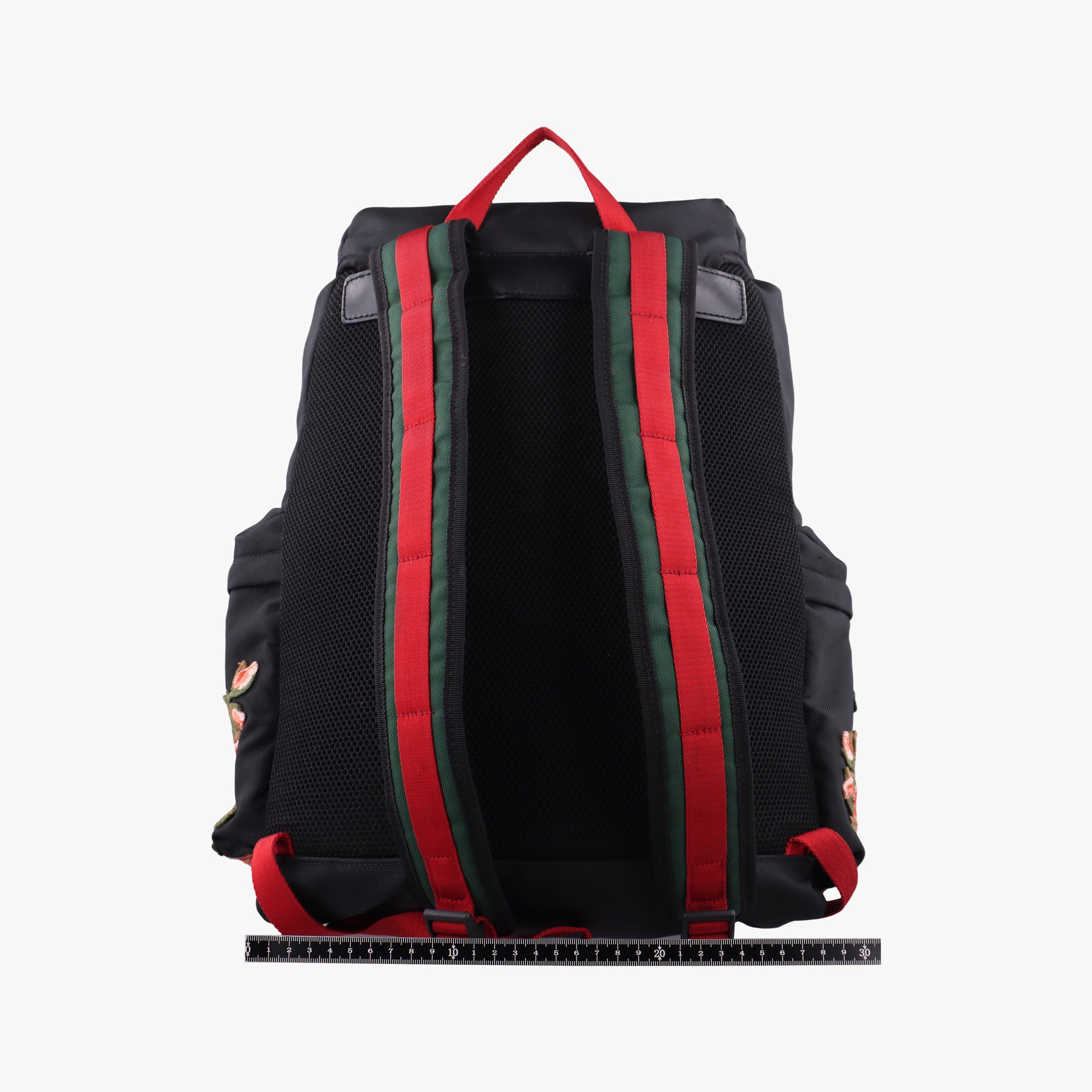 Pre-owned Gucci Embroidered Tiger Web Sherry Line Black×Multicolour canvas 429037 backpack/rucksack | stylenewstar