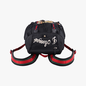 Pre-owned Gucci Embroidered Tiger Web Sherry Line Black×Multicolour canvas 429037 backpack/rucksack | stylenewstar