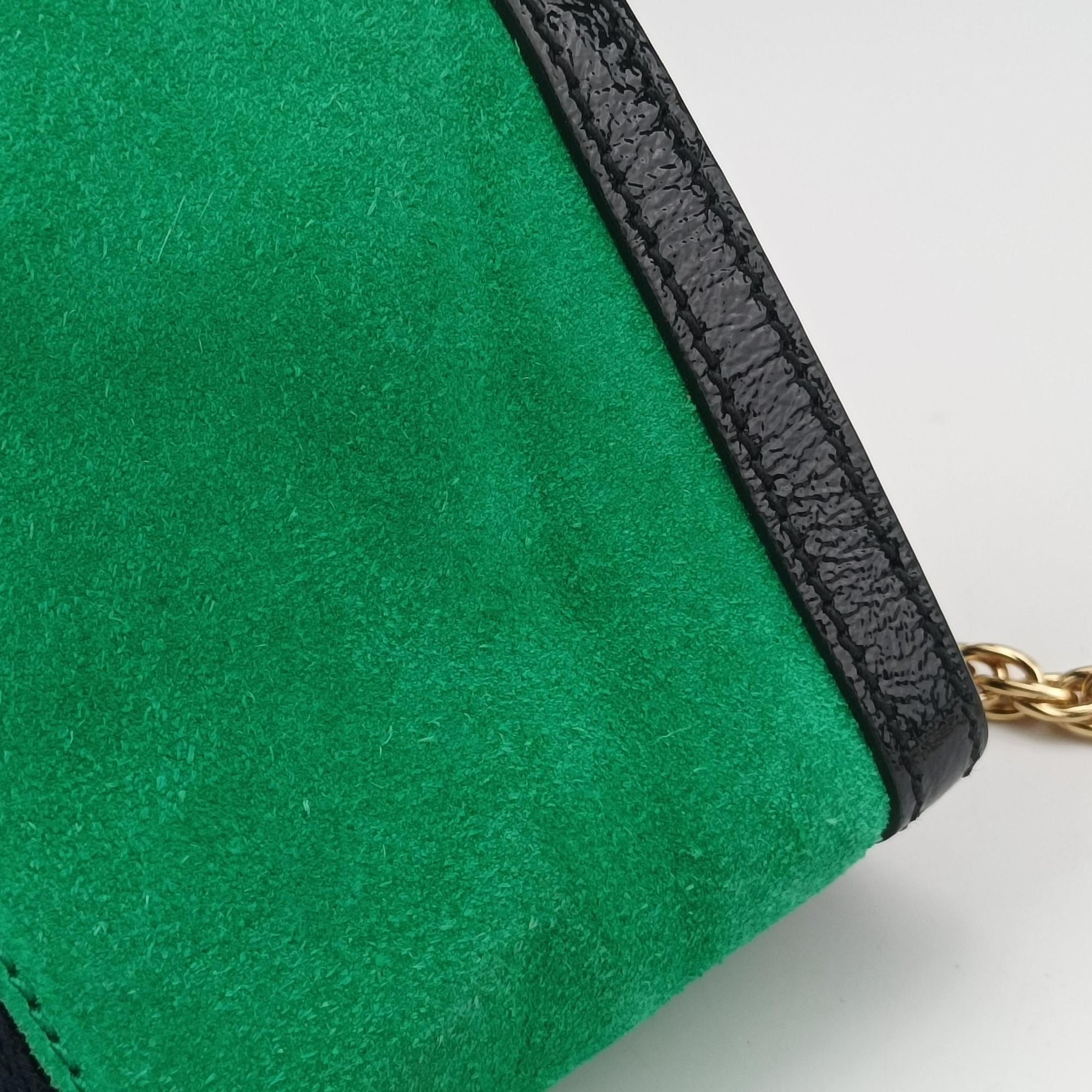 Pre-owned Gucci Ophidia Green×black×red Suede×leather 503877 shoulderbag | stylenewstar