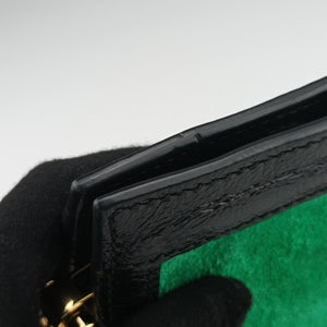 Pre-owned Gucci Ophidia Green×black×red Suede×leather 503877 shoulderbag | stylenewstar