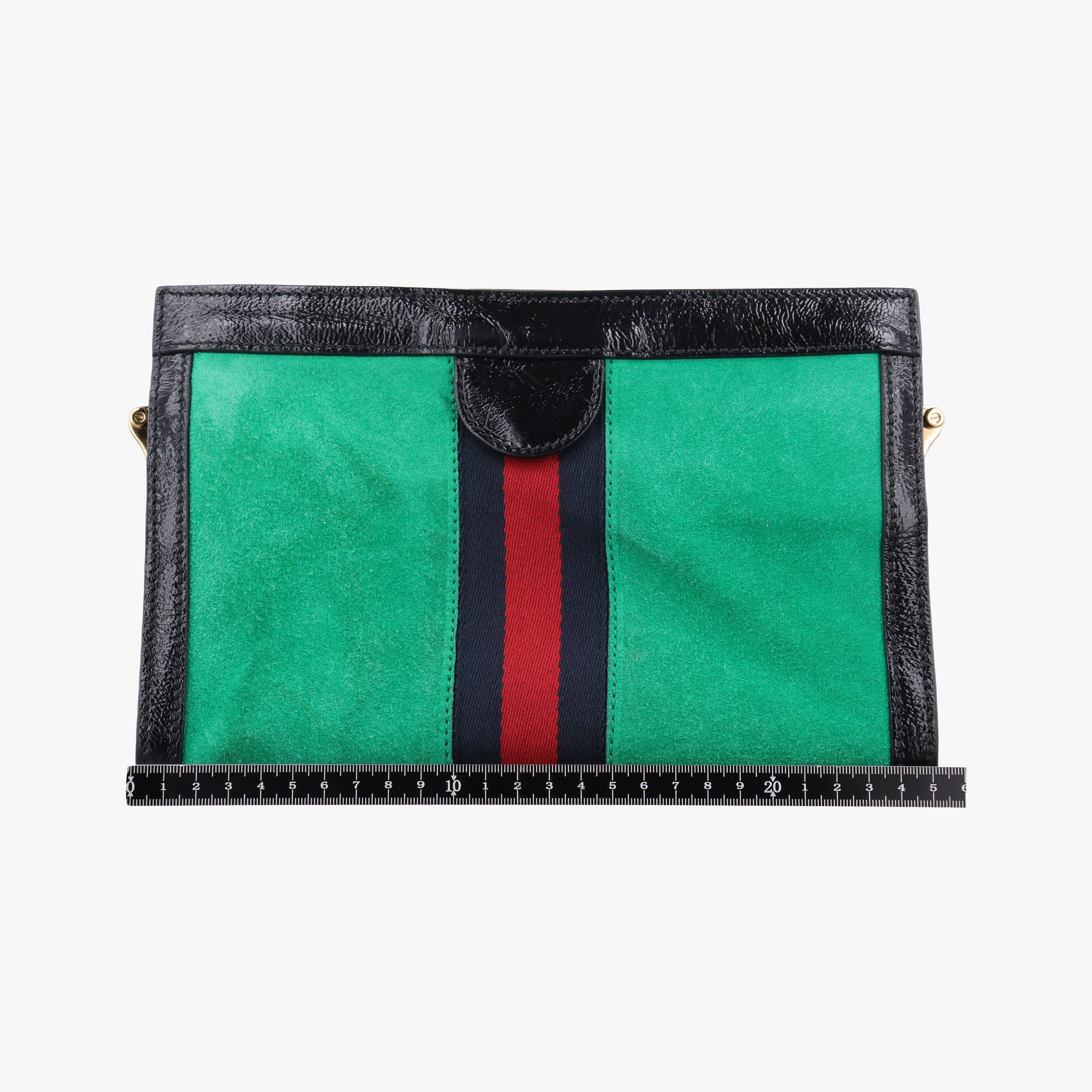 Pre-owned Gucci Ophidia Green×black×red Suede×leather 503877 shoulderbag | stylenewstar
