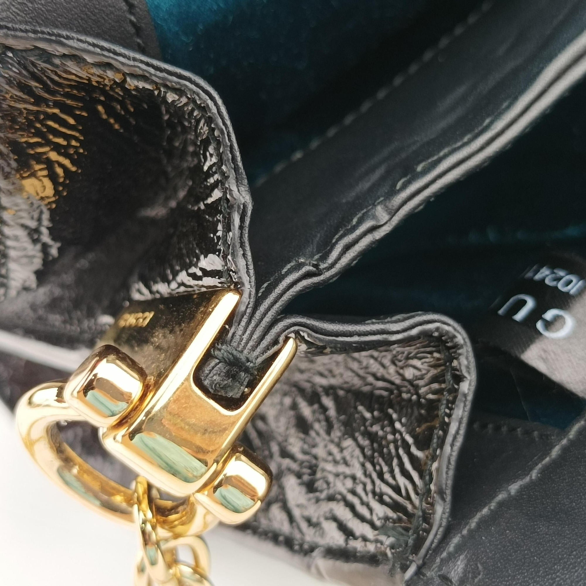 Pre-owned Gucci Ophidia Green×black×red Suede×leather 503877 shoulderbag | stylenewstar
