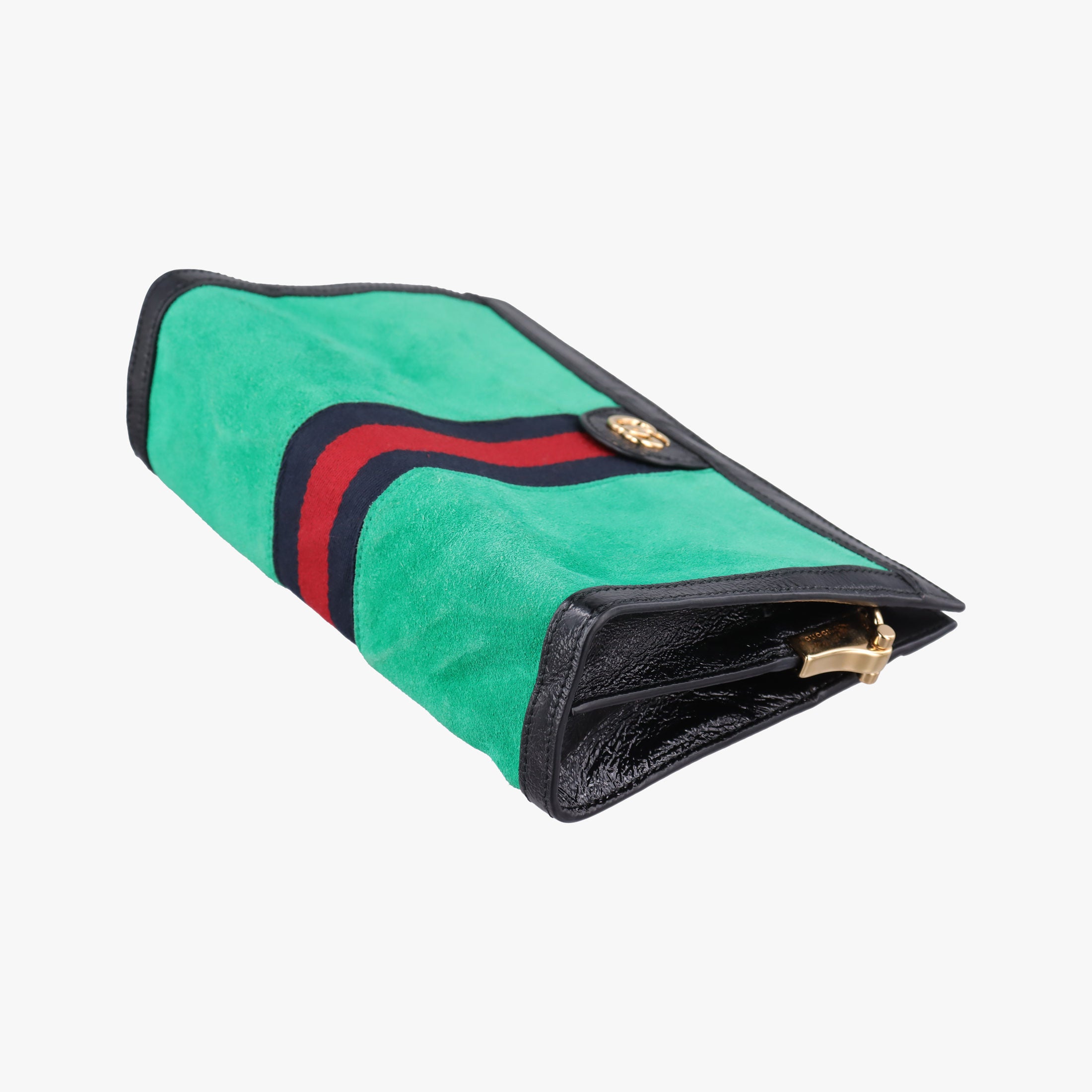 Pre-owned Gucci Ophidia Green×black×red Suede×leather 503877 shoulderbag | stylenewstar