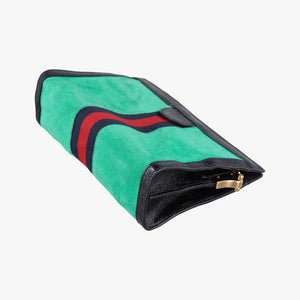 Pre-owned Gucci Ophidia Green×black×red Suede×leather 503877 shoulderbag | stylenewstar