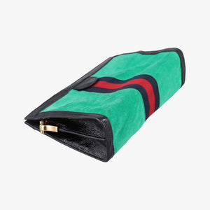 Pre-owned Gucci Ophidia Green×black×red Suede×leather 503877 shoulderbag | stylenewstar