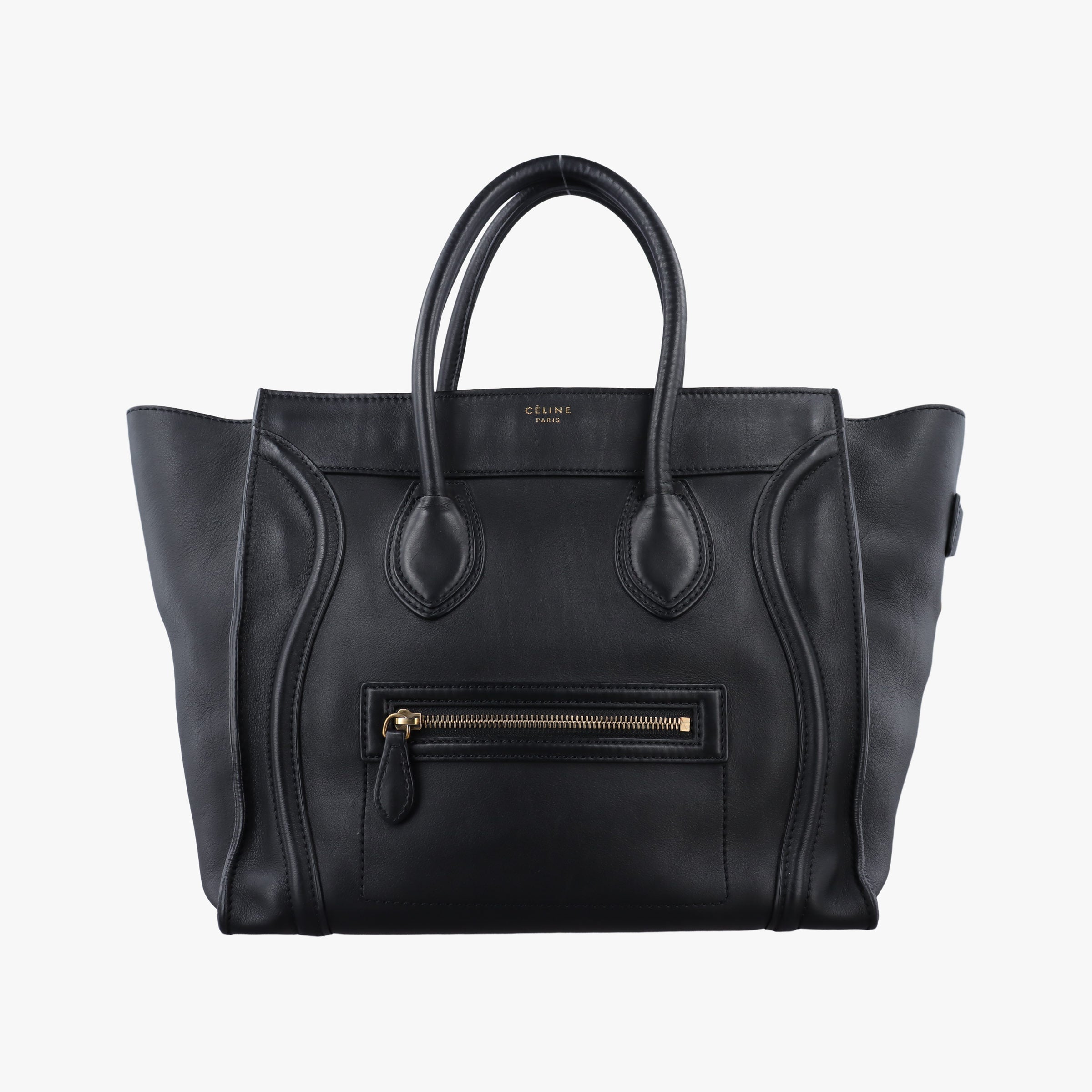 Pre-owned Celine Luggage Mini Shopper Black Leather  handbag | stylenewstar