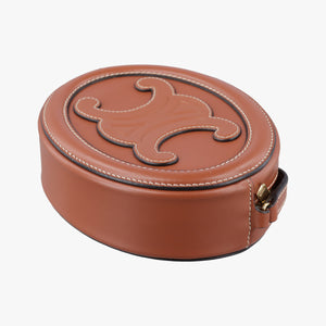 Pre-owned Celine Oval Purse Cuir Triomphe Brown Leather  shoulderbag | stylenewstar