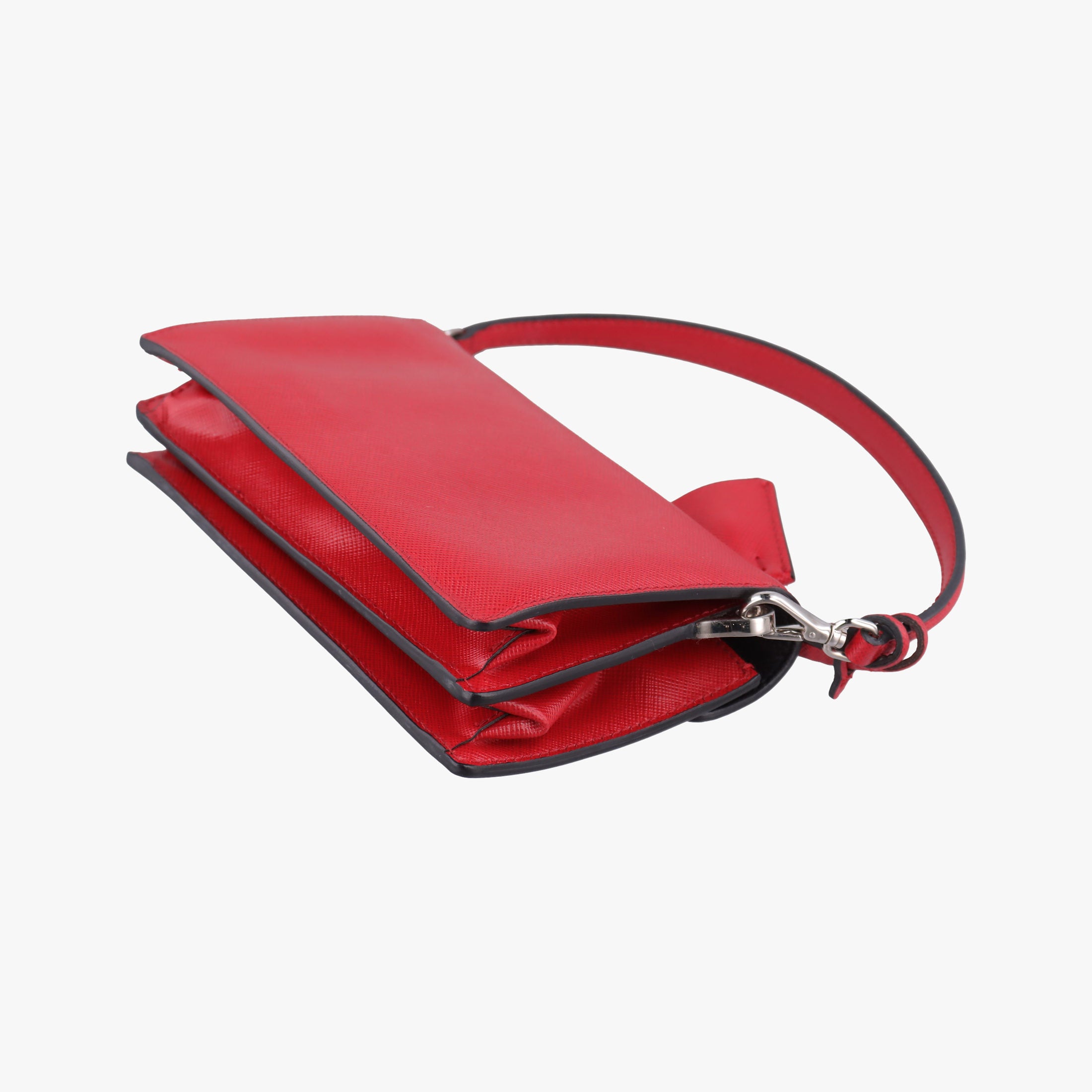 Pre-owned Prada Sound Lock Red SAFFIANO Leather BN0924 shoulderbag | stylenewstar