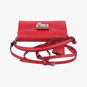 Pre-owned Prada Sound Lock Red SAFFIANO Leather BN0924 shoulderbag | stylenewstar