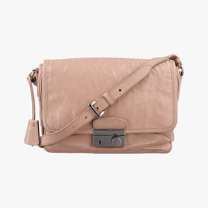 Pre-owned Prada Sound Flap Pink lambskin  shoulderbag | stylenewstar