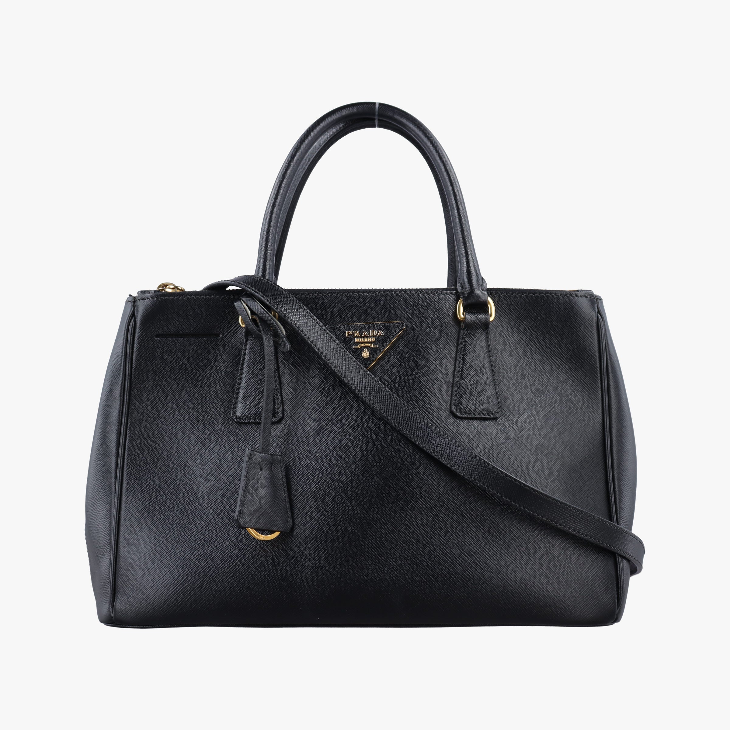Pre-owned Prada Galleria Black SAFFIANO Leather BN2274 shoulderbag | stylenewstar
