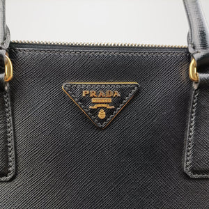 Pre-owned Prada Galleria Black SAFFIANO Leather BN2274 shoulderbag | stylenewstar