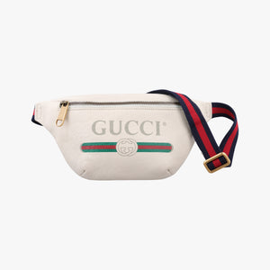Pre-owned Gucci Print White Leather 527792 bum bag/waist bag | stylenewstar