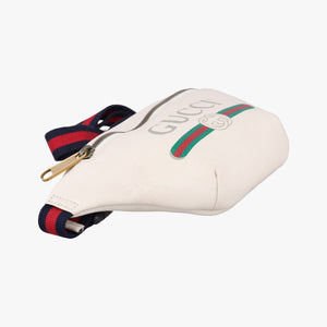 Pre-owned Gucci Print White Leather 527792 bum bag/waist bag | stylenewstar