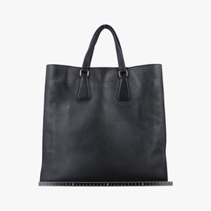 Pre-owned Prada Vitello Phenix Black Leather  shoulderbag | stylenewstar