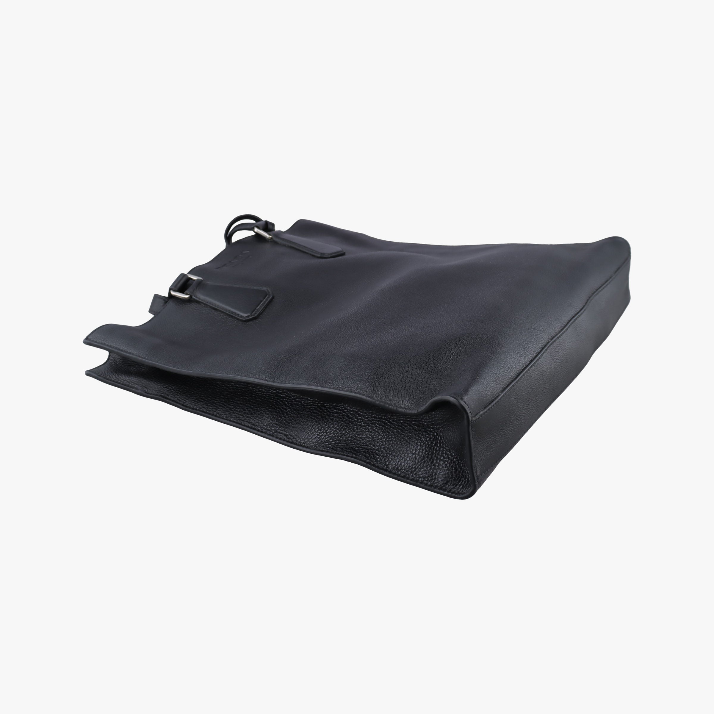 Pre-owned Prada Vitello Phenix Black Leather  shoulderbag | stylenewstar