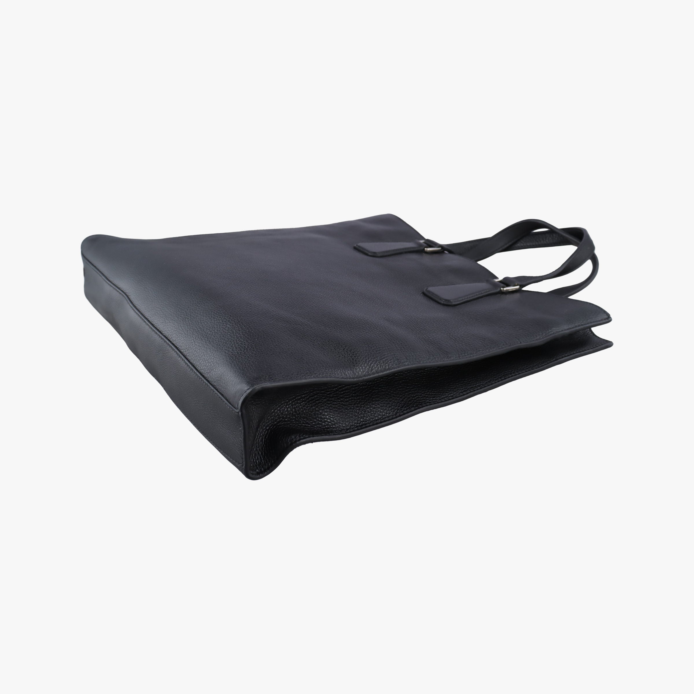 Pre-owned Prada Vitello Phenix Black Leather  shoulderbag | stylenewstar