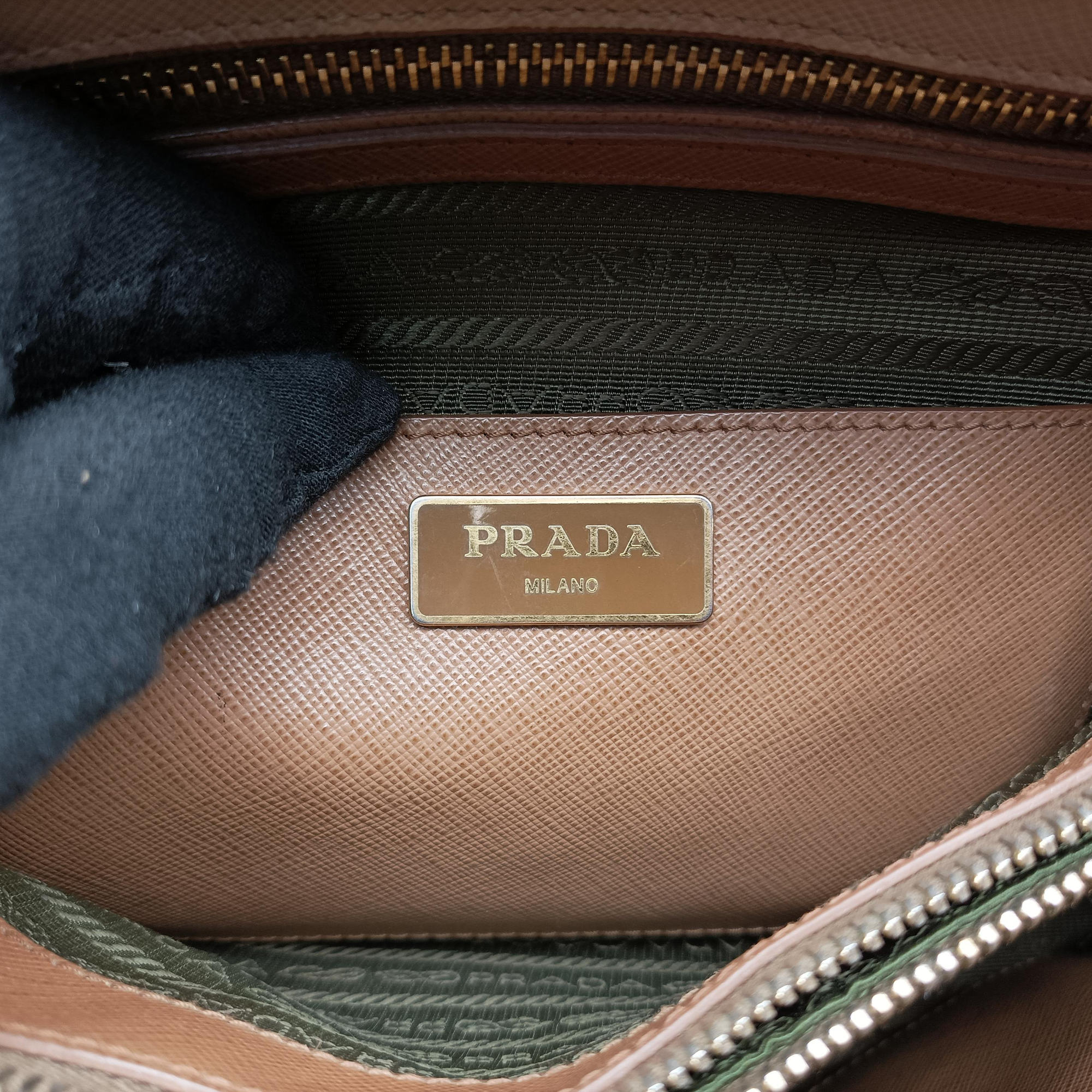 Secondhand Prada Promenade Brown×Beige SAFFIANO Leather BL0837 handbag | stylenewstar