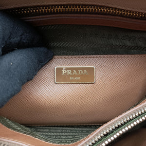 Secondhand Prada Promenade Brown×Beige SAFFIANO Leather BL0837 handbag | stylenewstar