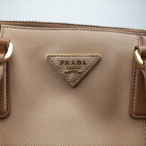 Secondhand Prada Promenade Brown×Beige SAFFIANO Leather BL0837 handbag | stylenewstar