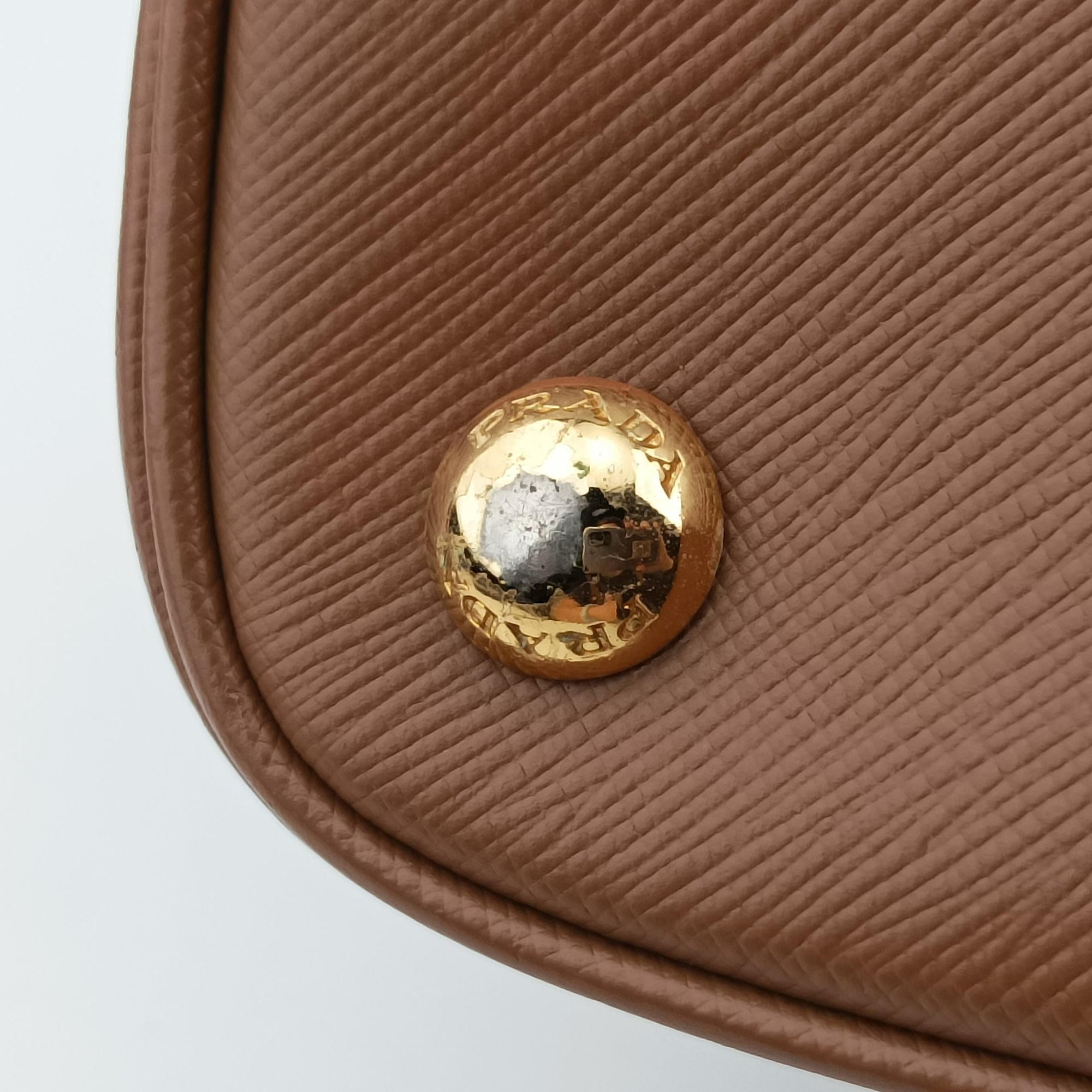 Secondhand Prada Promenade Brown×Beige SAFFIANO Leather BL0837 handbag | stylenewstar