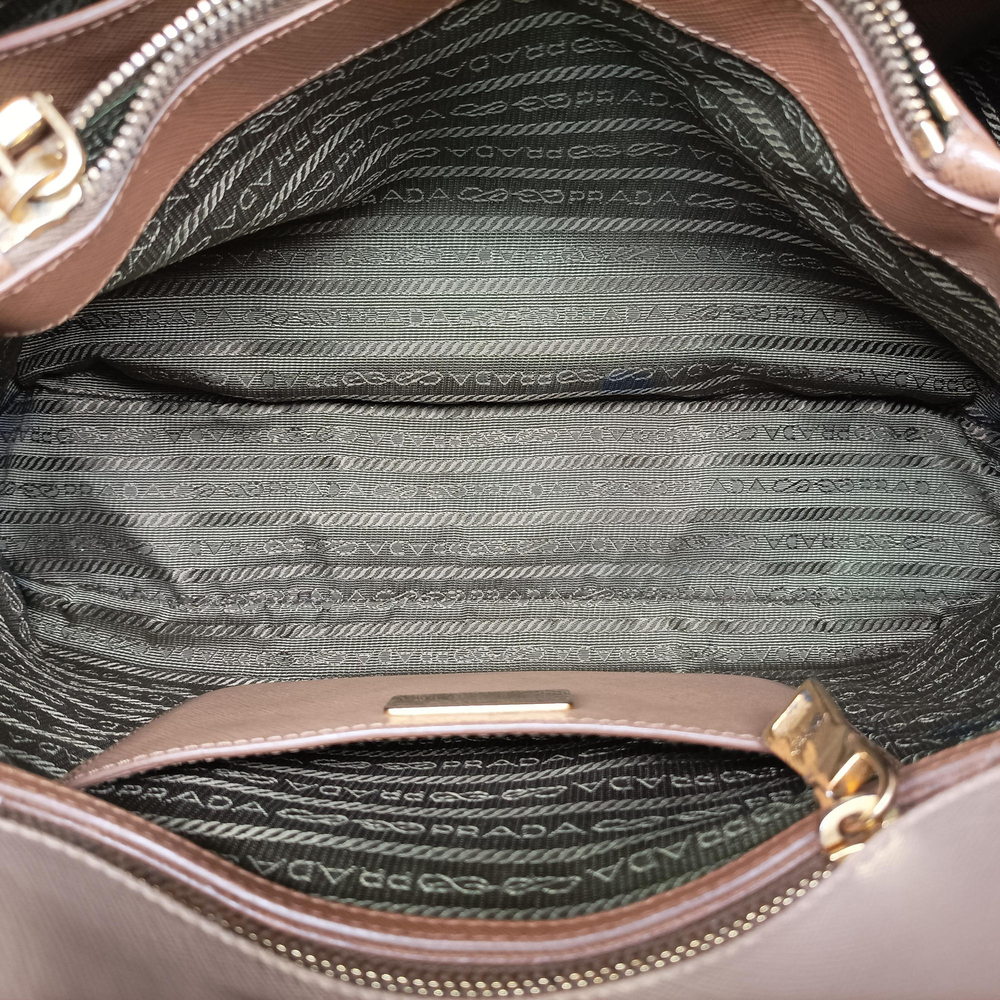 Secondhand Prada Promenade Brown×Beige SAFFIANO Leather BL0837 handbag | stylenewstar