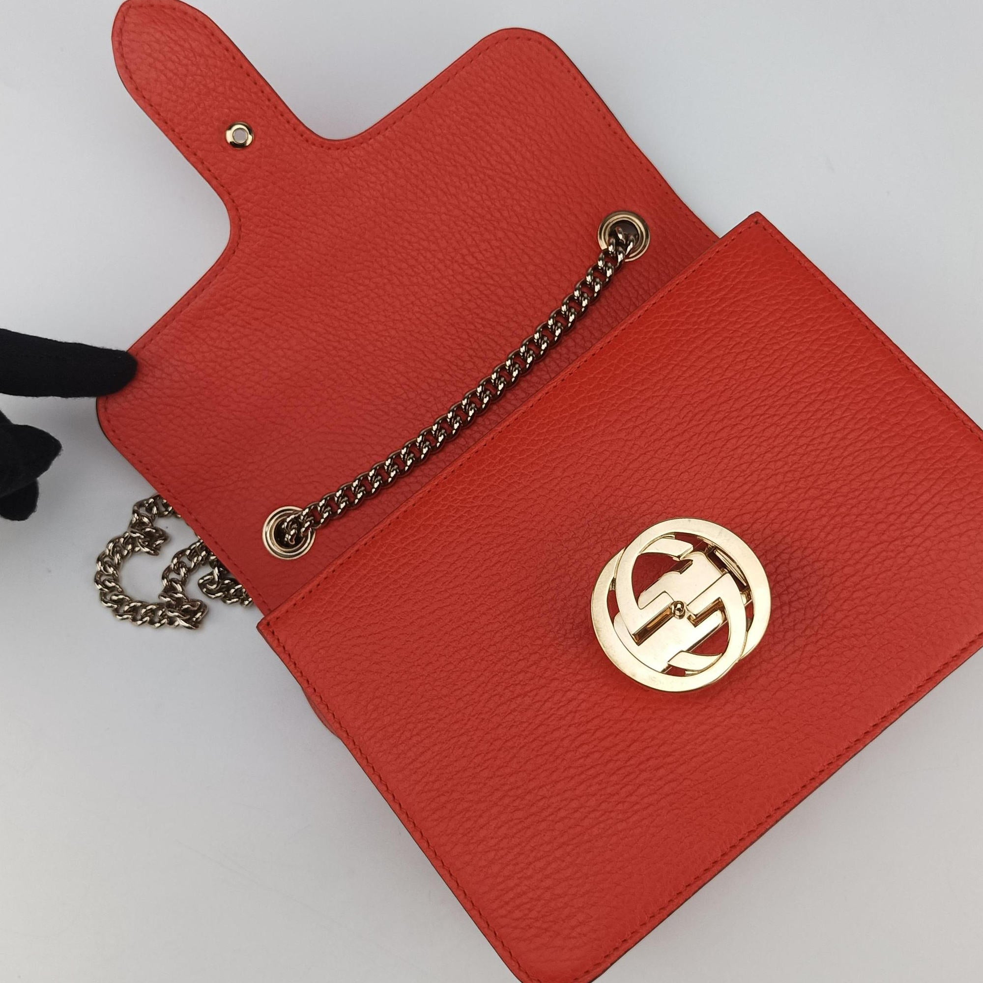 Pre-owned Gucci Interlocking G Orange Leather 510304 shoulderbag | stylenewstar