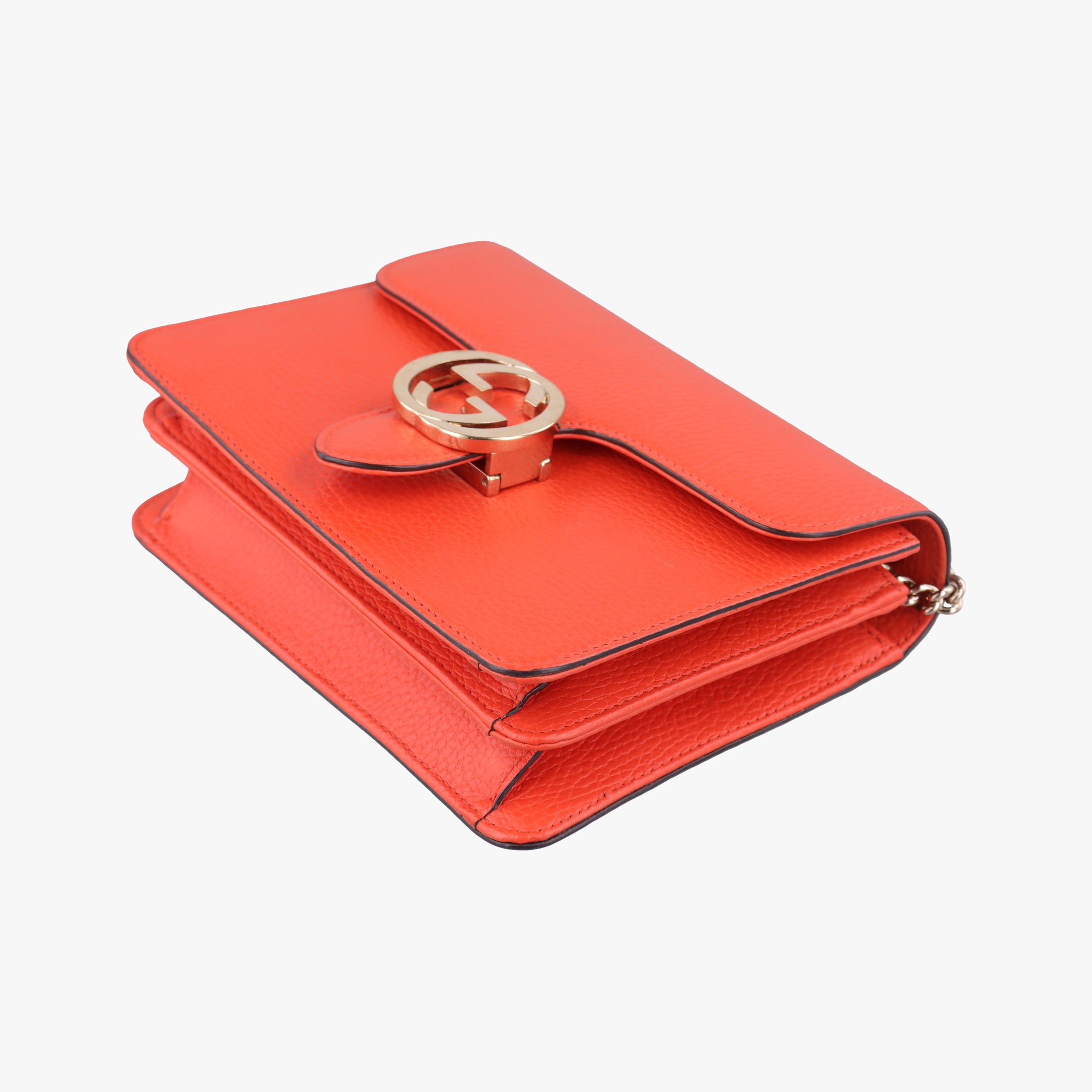 Pre-owned Gucci Interlocking G Orange Leather 510304 shoulderbag | stylenewstar