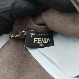 Pre-owned Fendi monster micro Baguette GreyBlue Leather 8M0354 shoulderbag | stylenewstar