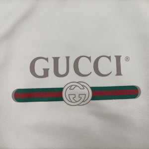 Pre-owned Gucci Print Drawstring White Leather 516639 backpack/rucksack | stylenewstar