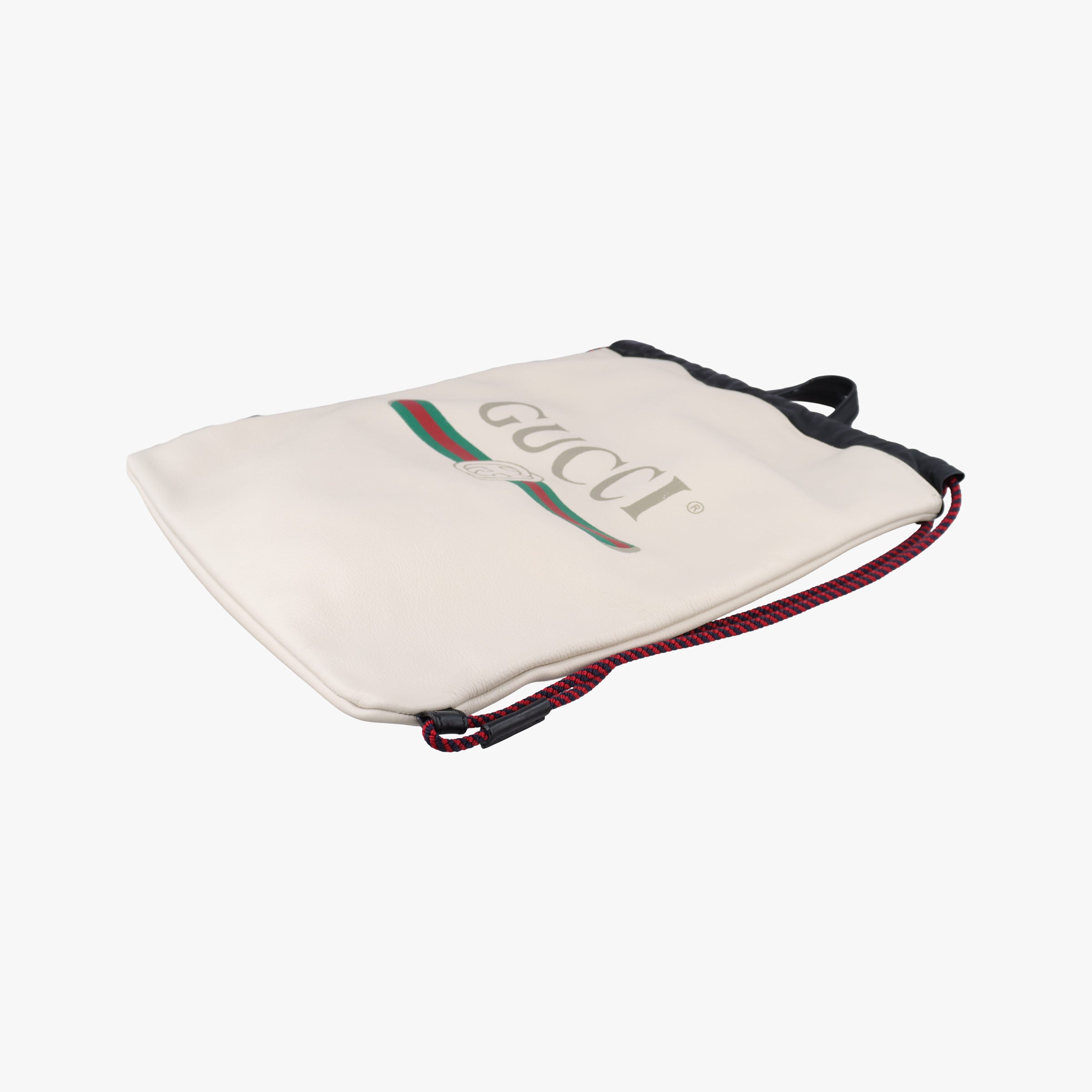 Pre-owned Gucci Print Drawstring White Leather 516639 backpack/rucksack | stylenewstar