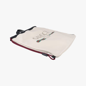 Pre-owned Gucci Print Drawstring White Leather 516639 backpack/rucksack | stylenewstar
