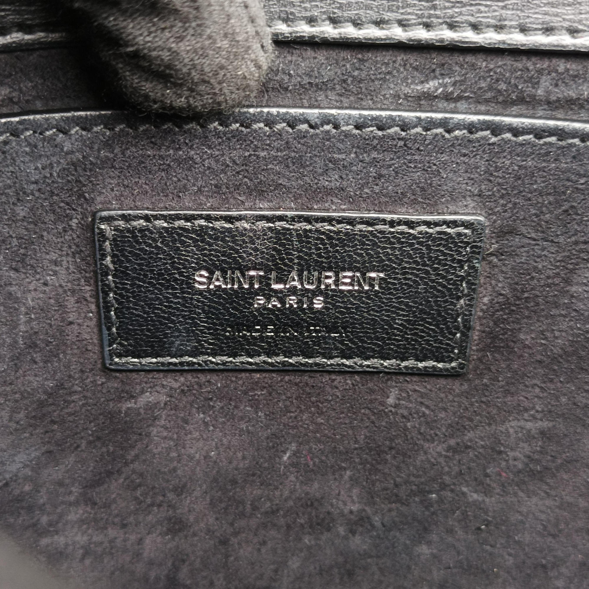 Pre-owned Yves Saint Laurent SUNSET Black Leather 442906 shoulderbag | stylenewstar