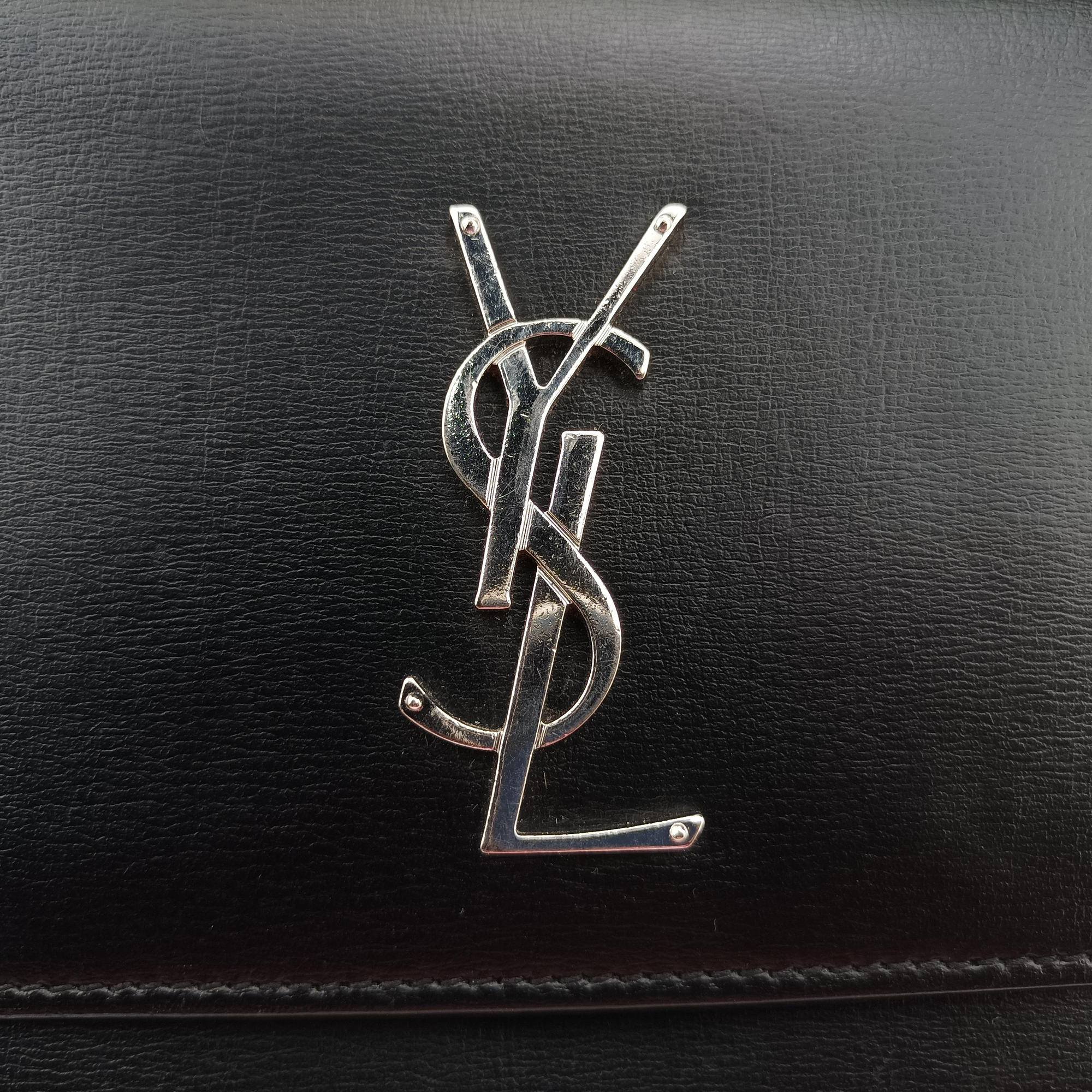 Pre-owned Yves Saint Laurent SUNSET Black Leather 442906 shoulderbag | stylenewstar