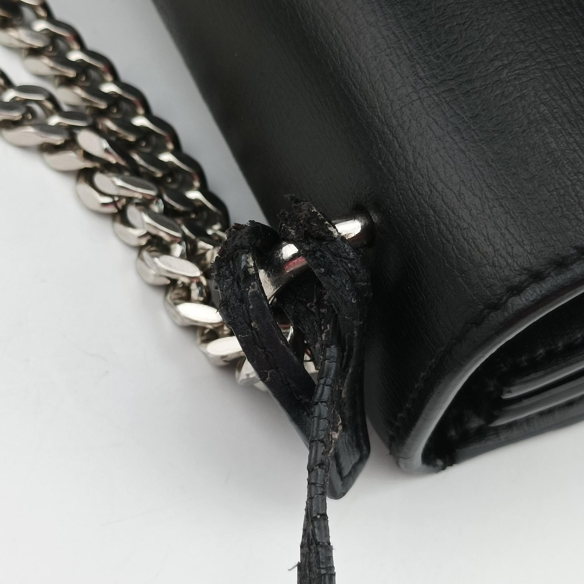 Pre-owned Yves Saint Laurent SUNSET Black Leather 442906 shoulderbag | stylenewstar